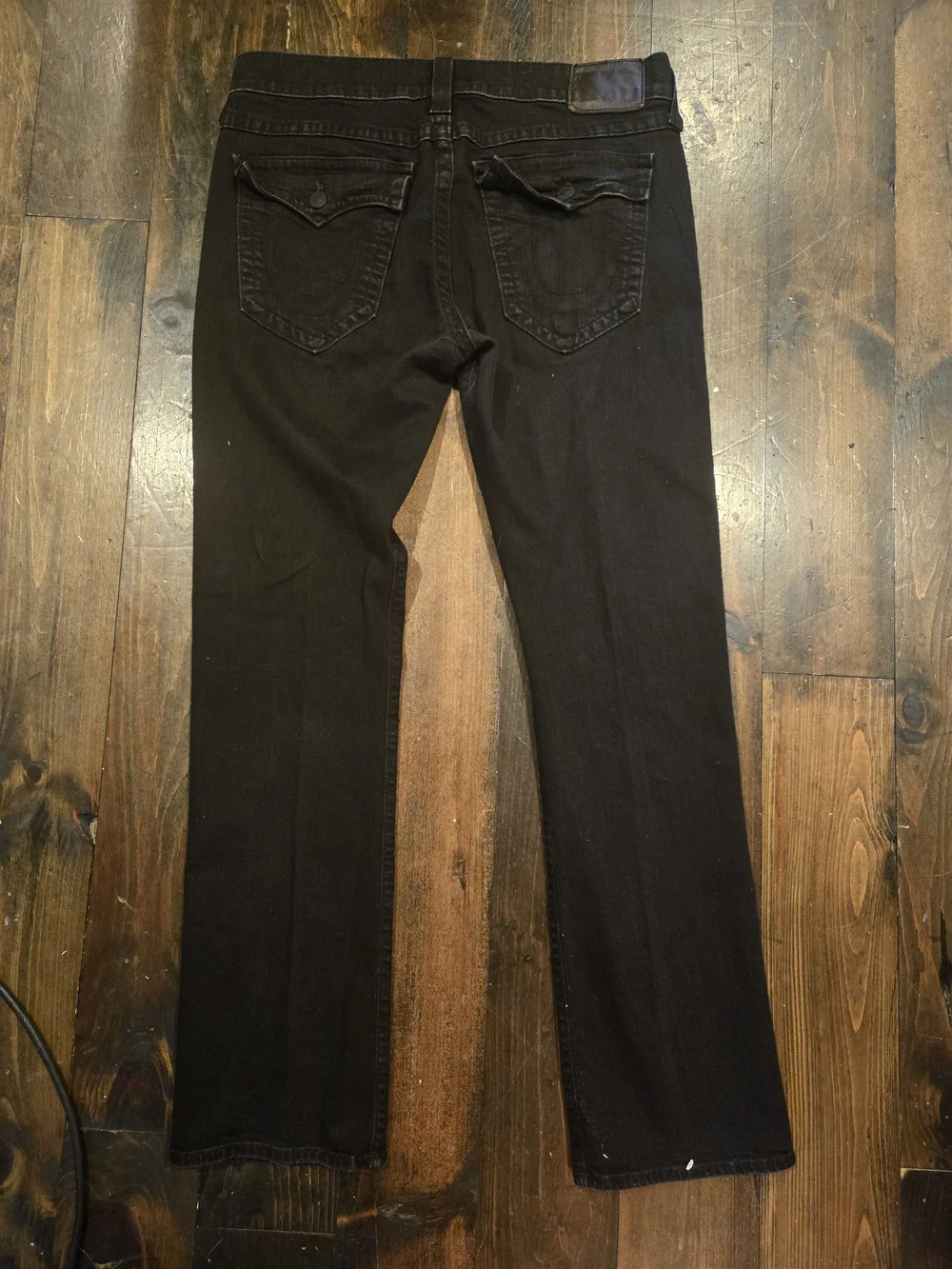 True Religion Ricky Straight Mens Size 36 Flap Pocket Black Monochromatic